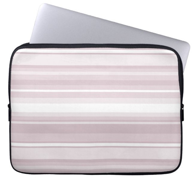 Roos kwartsroze strepen laptop sleeve (Voorkant)