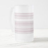 Roos kwartsroze strepen matglas bierpul (Voorkant links)