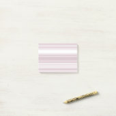 Roos kwartsroze strepen post-it® notes (Op bureau)