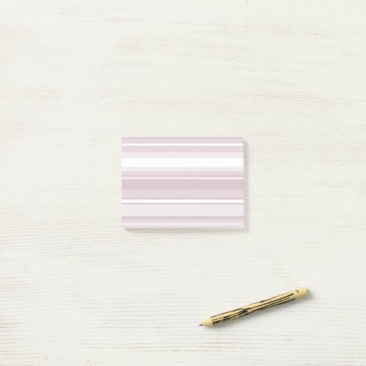Roos kwartsroze strepen post-it® notes (Op bureau)