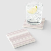 Roos kwartsroze strepen stenen onderzetter (Zijkant)