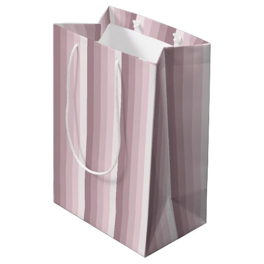Roos kwartsschaduwstrepen medium cadeauzakje (Achterkant Gekanteld)