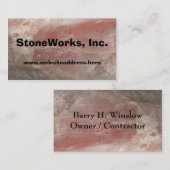 Roos kwartssteen, visitekaartje (Voorkant / Achterkant)