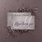 Roos kwartsteen | Dusty Mauve Pink Monogram Visitekaartje