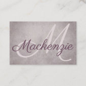 Roos kwartsteen | Dusty Mauve Pink Monogram Visitekaartje (Voorkant)