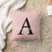 Roos Kwartz Blush Baby Roze monogram vaste kleur Kussen (Deken)