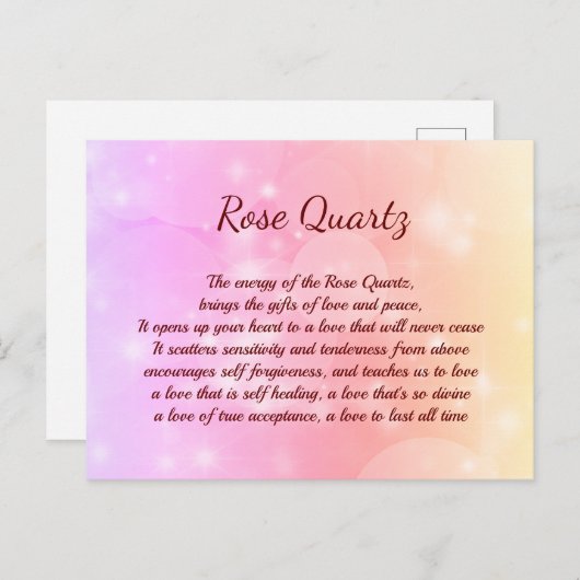 Roos Kwartz Crystal Briefkaart (Voorkant / Achterkant)