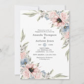 Roos Kwartz en Serenity Floral Engagement Party Kaart (Voorkant)