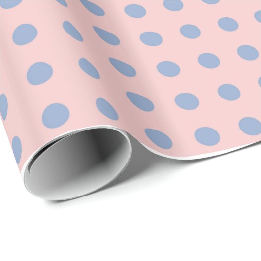 Roos Kwartz- en Serenity Polka Dot Wrapping Paper Cadeaupapier (Rol Hoek)