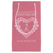 roos kwartz foto van de tweede trouwdag klein cadeauzakje (Voorkant)