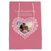 roos kwartz fototas voor de tweede trouwdag medium cadeauzakje (Achterkant)