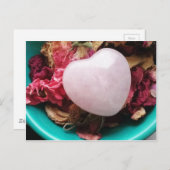 Roos Kwartz-hart in een buik van Roos Petals Briefkaart (Voorkant / Achterkant)