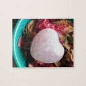 Roos Kwartz-hart in een buik van Roos Petals Legpuzzel (Horizontaal)