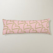 Roos Kwartz-roze Glitter Name Pillow Lichaamskussen (Achterkant)