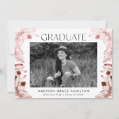 Roos Kwartz Waterverf Kristallen Foto Afstuderen Aankondiging (Voorkant)