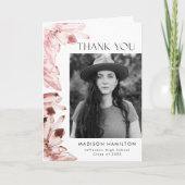 Roos Kwartz Waterverf Kristallen Foto Afstuderen Bedankkaart (Voorkant)