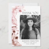 Roos Kwartz Waterverf Kristallen Foto Afstuderen Bedankkaart (Voorkant)