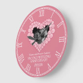 Roos kwartzbekje met roze bruine bruiloft grote klok (Hoek)