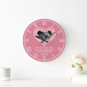 Roos kwartzbekje met roze bruine bruiloft grote klok (Huis)