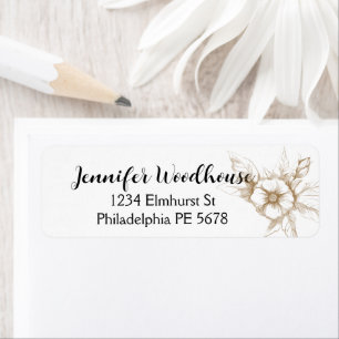 Roos, label van terugtrekkingsadres tekenen