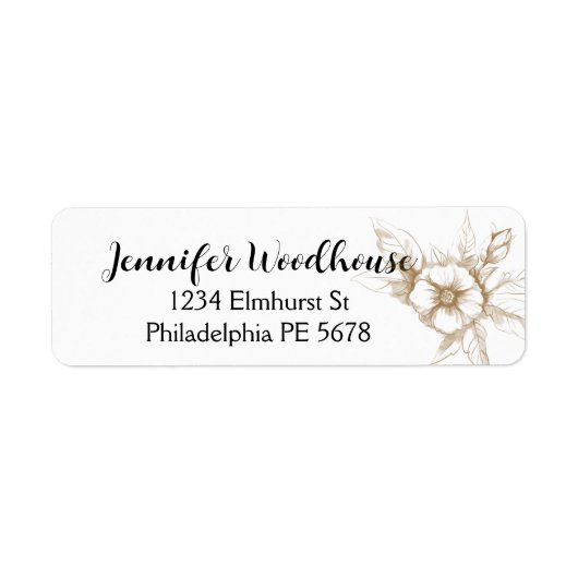 Roos, label van terugtrekkingsadres tekenen (Voorkant)