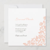 Roos Lace Square Weddenfoto Bedankkaart (Achterkant)