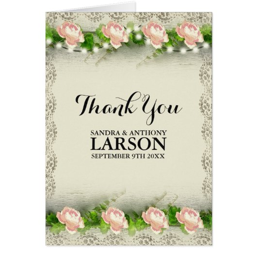  Roos & Lace Wedding Bedankt (Voorkant)