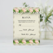  Roos & Lace Wedding R.S.V.P. RSVP Kaartje (Staand voorkant)