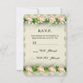  Roos & Lace Wedding R.S.V.P. RSVP Kaartje