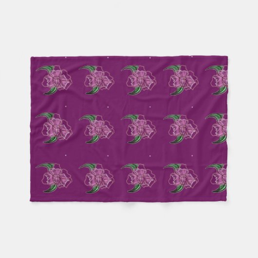 Roos lady petal fleece deken (Voorkant (Horizontaal))