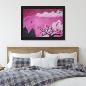 Roos — Landschapsschilderafdrukken Canvas Afdruk (Insitu (Slaapkamer))