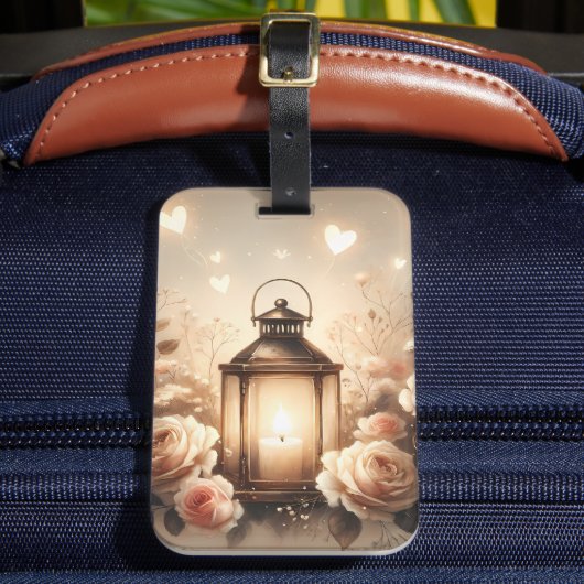 Roos Lantaarn Glow Boeket Bagagelabel (Voorkant Insitu 2)