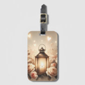 Roos Lantaarn Glow Boeket Bagagelabel (Voorkant (verticaal))