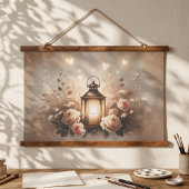 Roos Lantaarn Glow Boeket Hangend Wandkleed