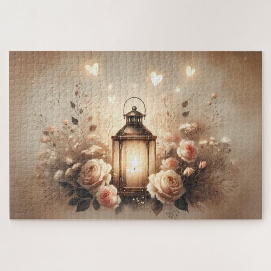 Roos Lantaarn Glow Boeket Legpuzzel (Horizontaal)