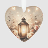 Roos Lantaarn Glow Boeket Ornament (voorkant)