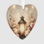 Roos Lantaarn Glow Boeket Ornament (voorkant)