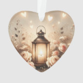 Roos Lantaarn Glow Boeket Ornament (achterkant)