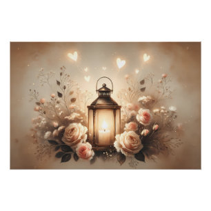 Roos Lantaarn Glow Boeket Perfect Poster