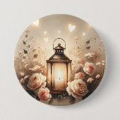 Roos Lantaarn Glow Boeket Ronde Button 7,6 Cm (Voorkant)