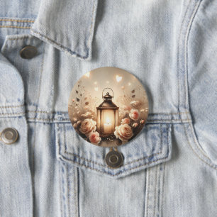 Roos Lantaarn Glow Boeket Ronde Button 7,6 Cm