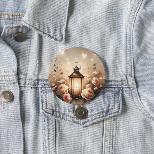 Roos Lantaarn Glow Boeket Ronde Button 7,6 Cm (In situ)
