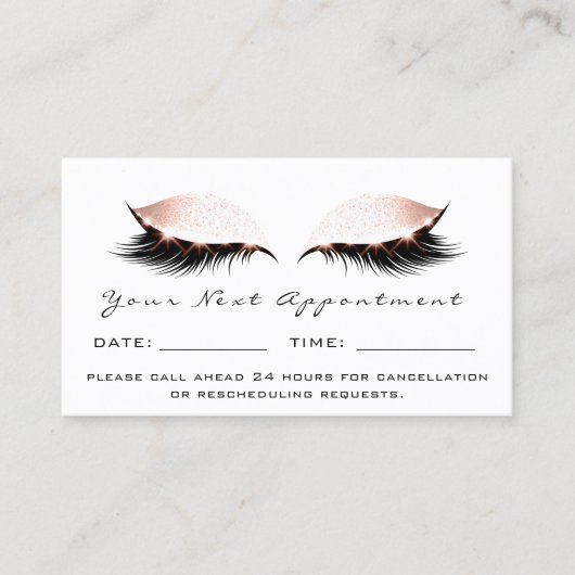 Roos Lashes Makeup Artist Appointment White Visitekaartje (Voorkant)