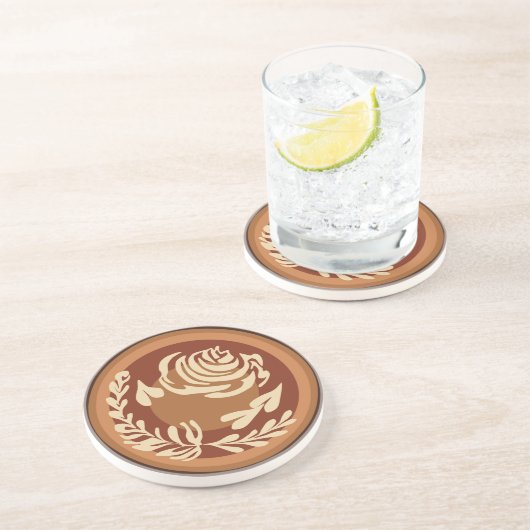 Roos Latte Art Onderzetter (Zijkant)