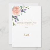 Roos Lavendel Bloemenfoto Verjaardag bedankje Kaart (Achterkant)