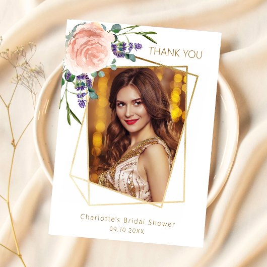 Roos lavendel foto Vrijgezellenfeest dank u kaart