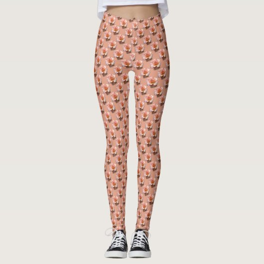 Roos Leggings Perzik Leggings Wilde Roos (Voorkant)