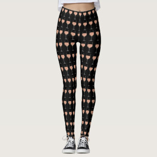 Roos Leggings van de hele dag met wijnglas