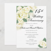 Roos | Lelie  Bloemige 15e huwelijksjubileumfeest Kaart (Voorkant / Achterkant)