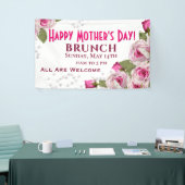 Roos Lelie Parel Roze Moederdag Spandoek (Beurs)